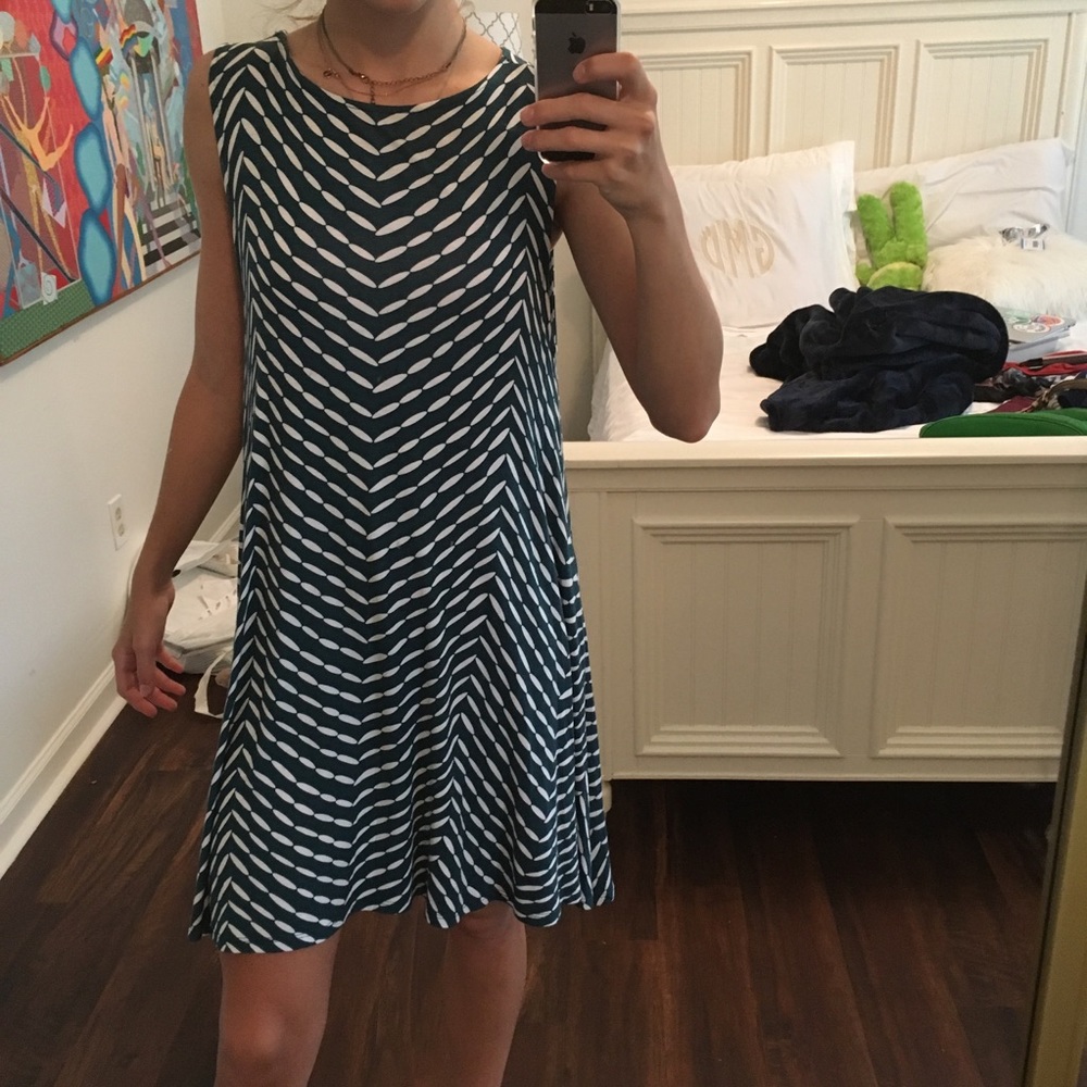 green and white dress